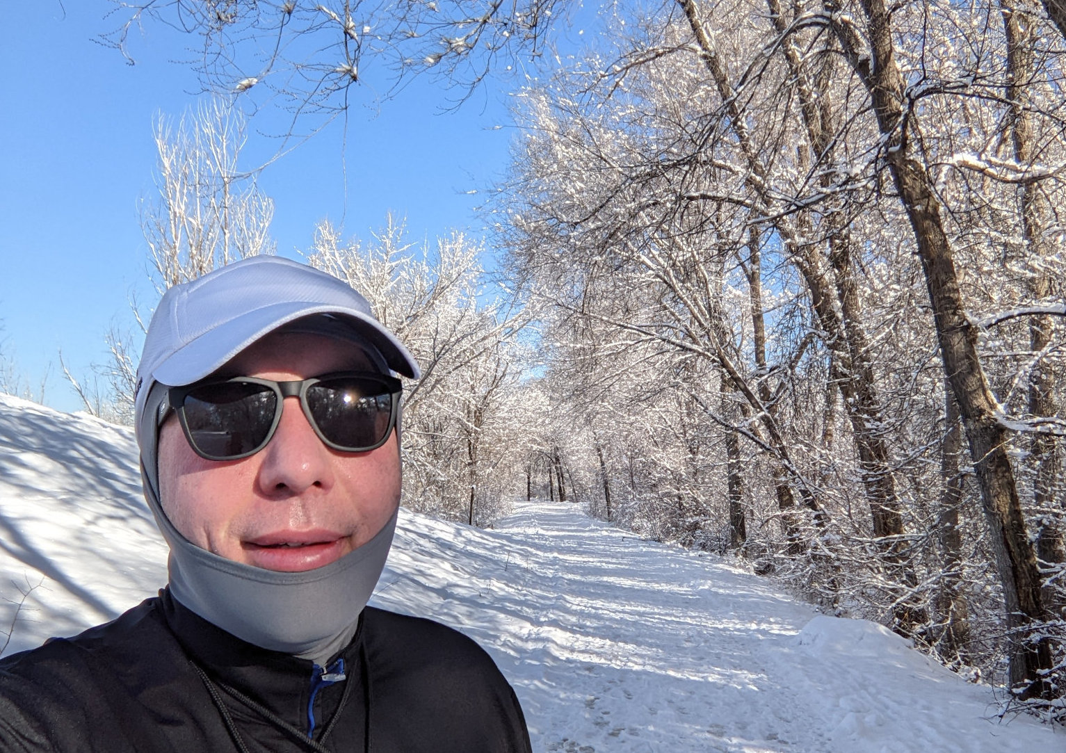 Darren on a run at Wheeler Farm in Winter